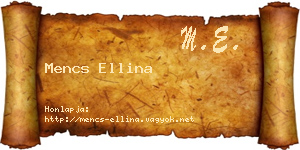 Mencs Ellina névjegykártya